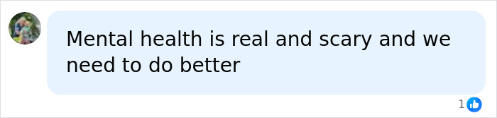 A post advocating for mental health awareness in light of Chad Lowe's daughter Fiona's passing.