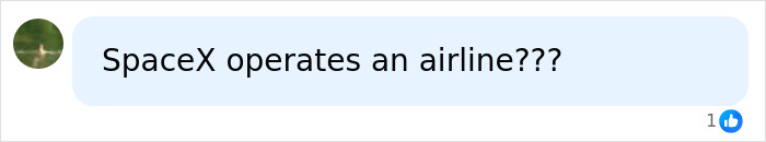 Comment about SpaceX airline related to the Johnny Depp-linked air hostess story