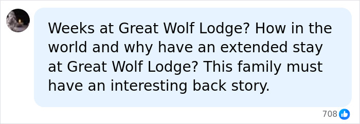 Comment questioning extended stay at Great Wolf Lodge in family resort attack case