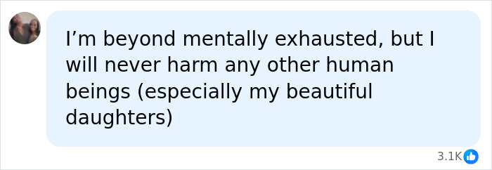 Comment about mental exhaustion and not harming family from mom in family resort attack