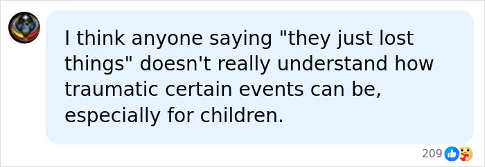Social media comment about trauma and its impact on children