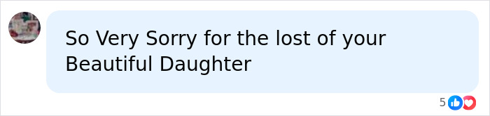Sympathy comment about the loss of Chad Lowe's daughter Fiona.