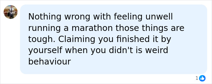 User feedback regarding a fitness influencer cheating in marathon User feedback regarding a fitness influencer cheating in marathon