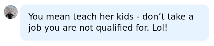 A comment mocking former White House Press Secretary Katie Zacharia regarding her job qualifications. A comment mocking former White House Press Secretary Katie Zacharia regarding her job qualifications.