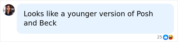 Social media comment comparing couple to younger Posh and Beck Social media comment comparing couple to younger Posh and Beck
