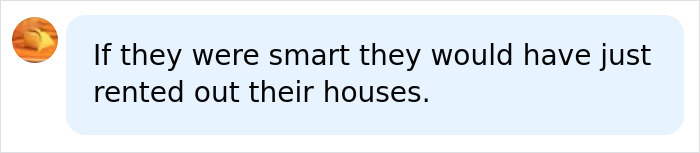 Social media comment on permanent cruise passengers renting houses.