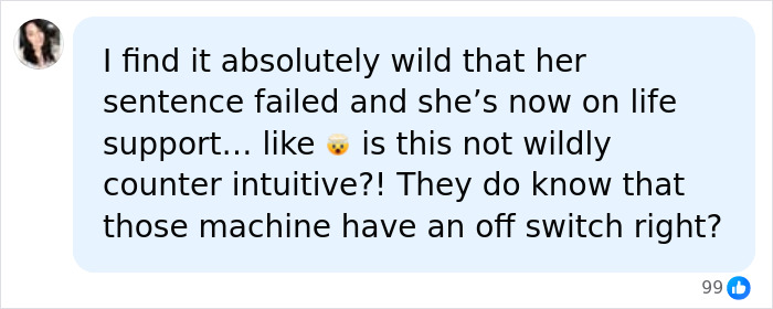 Social media comment about Christa Pike and a botched lethal injection.