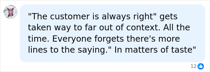Comment about customer service from viral story of an ice cream shop owner defending teen employee Comment about customer service from viral story of an ice cream shop owner defending teen employee