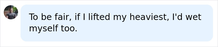 A social media comment offering support to the professional weightlifter after her competition incident. A social media comment offering support to the professional weightlifter after her competition incident.