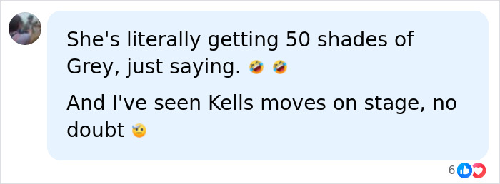Social media comment joking about 50 shades of Grey and MGK's stage moves Social media comment joking about 50 shades of Grey and MGK's stage moves