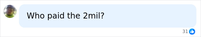 Facebook comment asking who paid the 2 million dollar bail in teen girl Cookie case