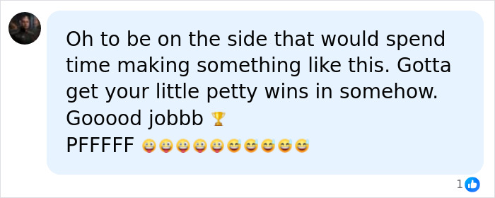 Comment mockingly congratulating the creator of the satirical golden statue of Donald Trump. Comment mockingly congratulating the creator of the satirical golden statue of Donald Trump.