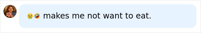 A social media comment reading makes me not want to eat about the Donald Trump statue. A social media comment reading makes me not want to eat about the Donald Trump statue.