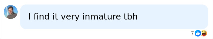 A facebook comment stating I find it very immature tbh about the golden statue of Donald Trump. A facebook comment stating I find it very immature tbh about the golden statue of Donald Trump.