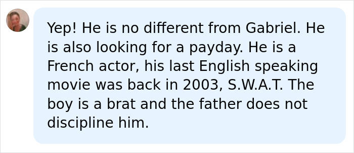 A comment criticizing the father and Halle Berry's son, comparing the situation to Gabriel. A comment criticizing the father and Halle Berry's son, comparing the situation to Gabriel.