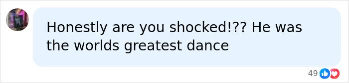 Comment stating Michael Jackson as the world's greatest dancer related to marriage secrets