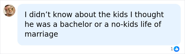 A social media comment discussing Patrick Stewart's relationship with his kids and marital status.