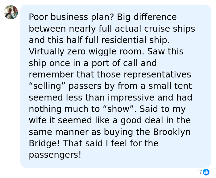 A detailed user comment analyzing the business plan of a residential Permanent Cruise. A detailed user comment analyzing the business plan of a residential Permanent Cruise.