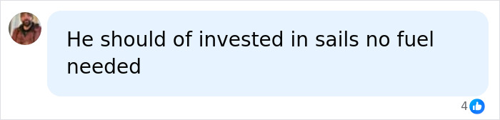 User suggestion that the permanent cruise ship should have used sails to save fuel. User suggestion that the permanent cruise ship should have used sails to save fuel.