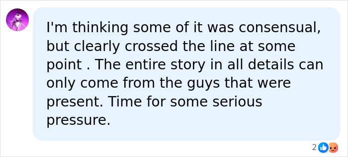 A social media post offering an opinion on the Cornell 7 scandal.