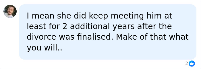 A social media comment about Lisa Marie Presley and Michael Jackson meeting after their divorce.