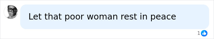 Social media comment regarding Michael Jackson and Lisa Marie Presley reading Let that poor woman rest in peace.