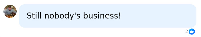 A online comment stating their marriage details are nobody's business regarding Michael Jackson.
