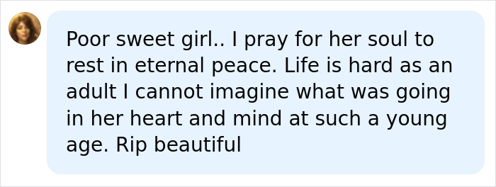 A comment offering prayers for Chad Lowe daughter Fiona after her tragic passing at 13.