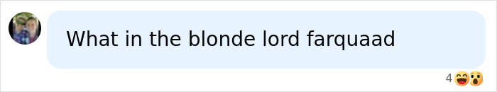 Humorous online comment about AI-generated people referencing a blonde Lord Farquaad Humorous online comment about AI-generated people referencing a blonde Lord Farquaad