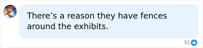 Comment explaining purpose of fences around wildlife exhibits