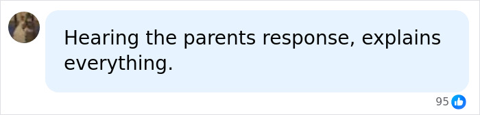 Facebook comment discussing the parent's response regarding the Arizona State Cheerleader