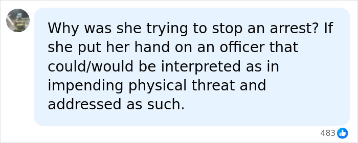 Online reaction questioning physical threat during the Arizona State Cheerleader arrest