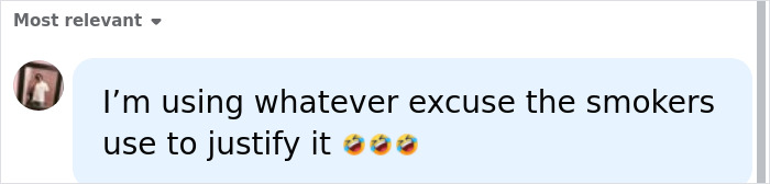 A comment referencing smoker excuses on a post about rising cancer rates from bedroom activity. A comment referencing smoker excuses on a post about rising cancer rates from bedroom activity.