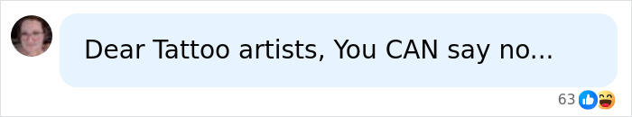 A Facebook comment discussing tattoo artists and saying no, relevant to the Florida Demonologist story A Facebook comment discussing tattoo artists and saying no, relevant to the Florida Demonologist story