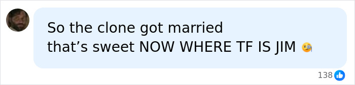 Social media comment asking where Jim Carrey is, referencing clones and marriage rumors. Social media comment asking where Jim Carrey is, referencing clones and marriage rumors.