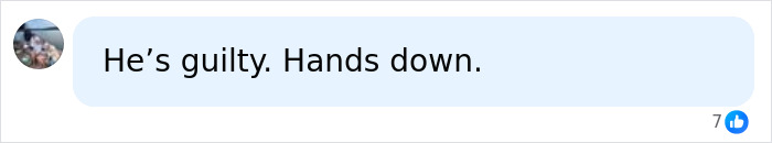 Social media comment stating opinion on guilt in the Idaho tragedy involving Bryan Kohberger.