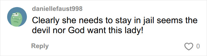 User comment arguing that Christa Pike needs to stay in jail