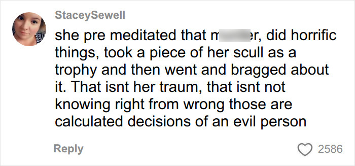 Social media comment criticizing Christa Pike's actions and her history of neglect.