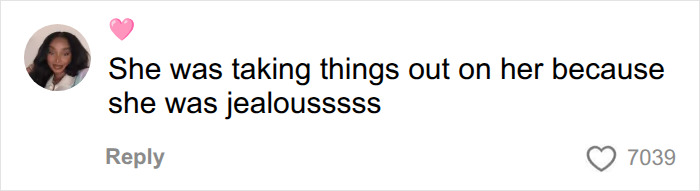 Social media comment about Christa Pike being jealous of the victim, relating to Christa Pike's history of neglect.