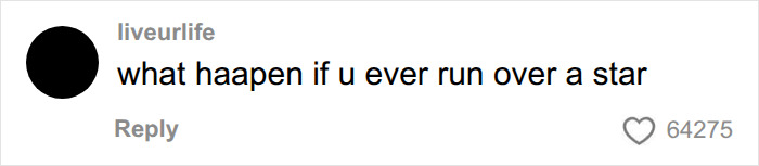 A funny online reply asking about hitting a star, posted on a pilot's cockpit video about nighttime flying. A funny online reply asking about hitting a star, posted on a pilot's cockpit video about nighttime flying.