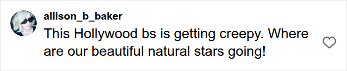 Social media comment reacting to Jennifer Lawrence plastic surgery news