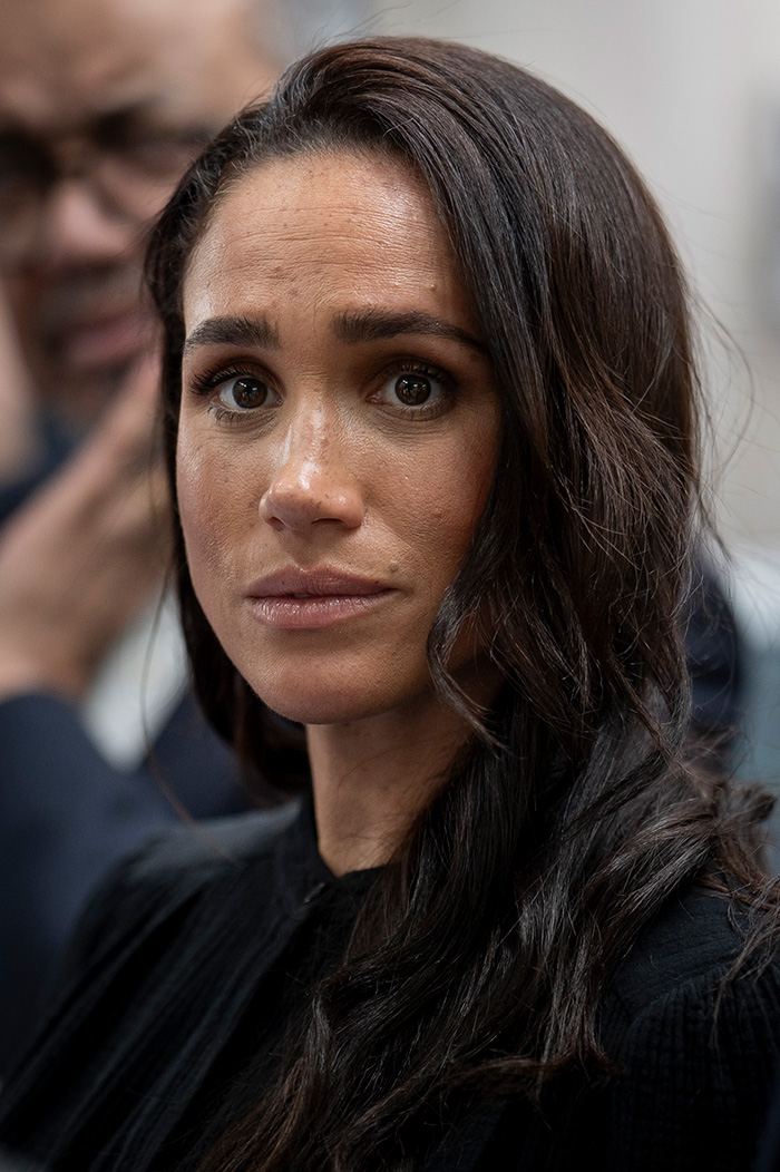Close-up portrait of Meghan Markle looking somber, related to police confirm meghan markle bombshell letter news. Close-up portrait of Meghan Markle looking somber, related to police confirm meghan markle bombshell letter news.