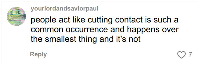 Online comment discussing cutting contact in relation to Meghan Markle. Online comment discussing cutting contact in relation to Meghan Markle.