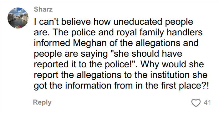 Social media comment on police confirming Meghan Markle letter about dad disturbing allegations. Social media comment on police confirming Meghan Markle letter about dad disturbing allegations.