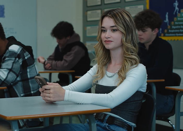 The Hollywood Rising Star acting in a classroom scene from a Stephen King Remake.