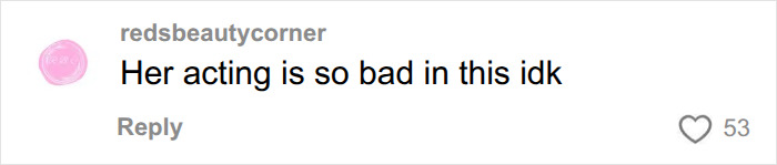 Screenshot of a fan comment mocking Selena Gomez acting in a viral clip