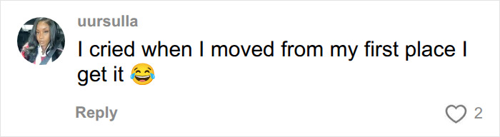 A user comment relating to Simone Biles selling her Texas home after moving.
