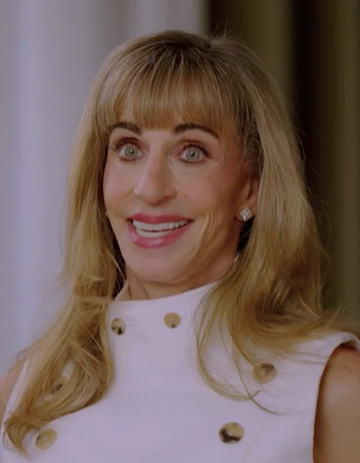 Susan Dell smiling during her White House appearance that sparked an online conspiracy theory.