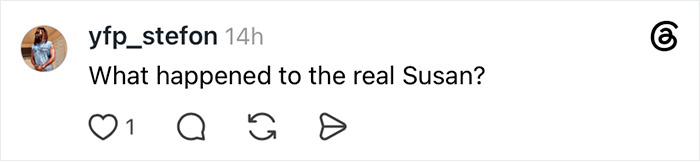 Social media comment asking what happened to Susan Dell after her White House appearance.