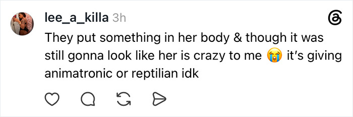Social media reaction comparing Susan Dell to an animatronic as part of a bizarre conspiracy theory.